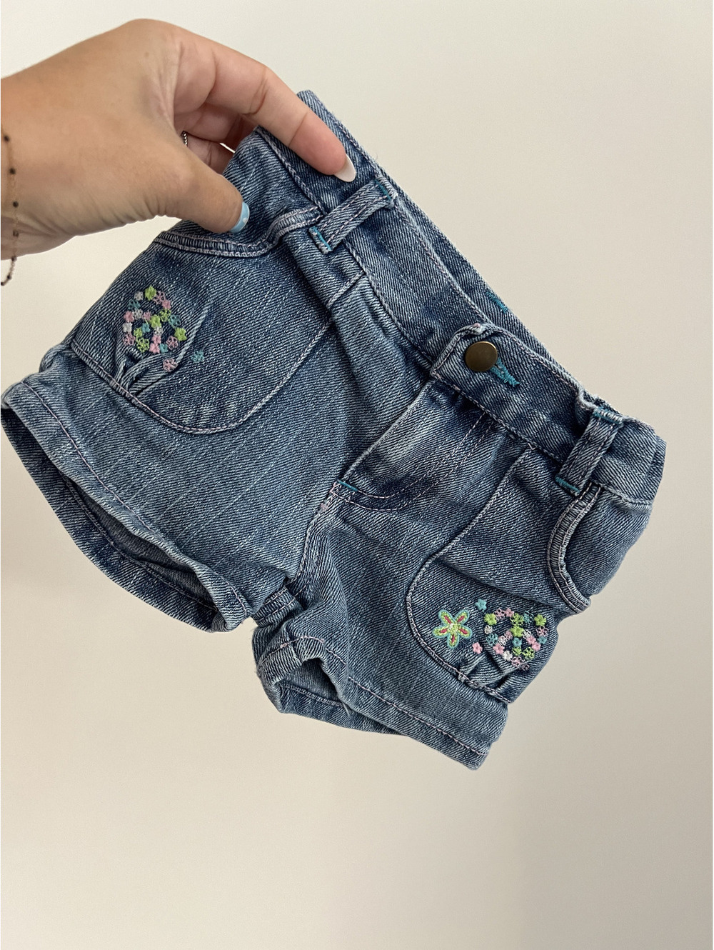 Vintage Y2K George Floral Embroidery Denim Shorts